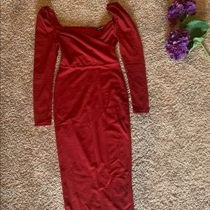 CUTE burgundy long sleeve dress